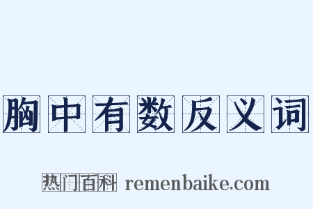 胸中有数反义词是什么意思的图片
